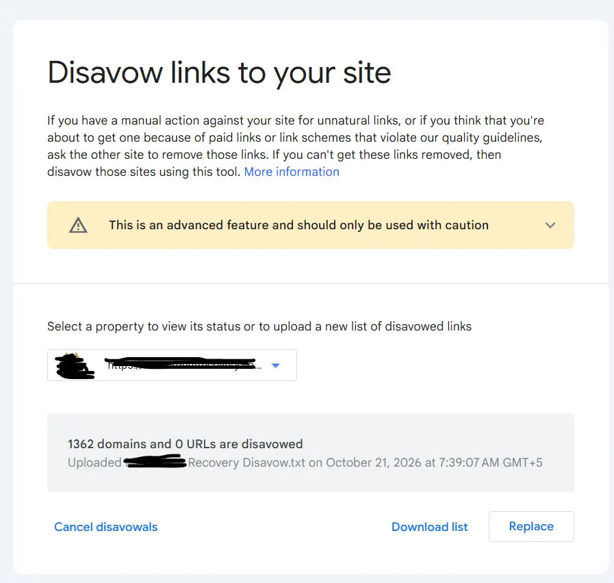 disavow file for rehab center